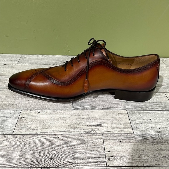 Mezlan shoes dressy oxford cognac/rust leather calf - Picture 3 of 5